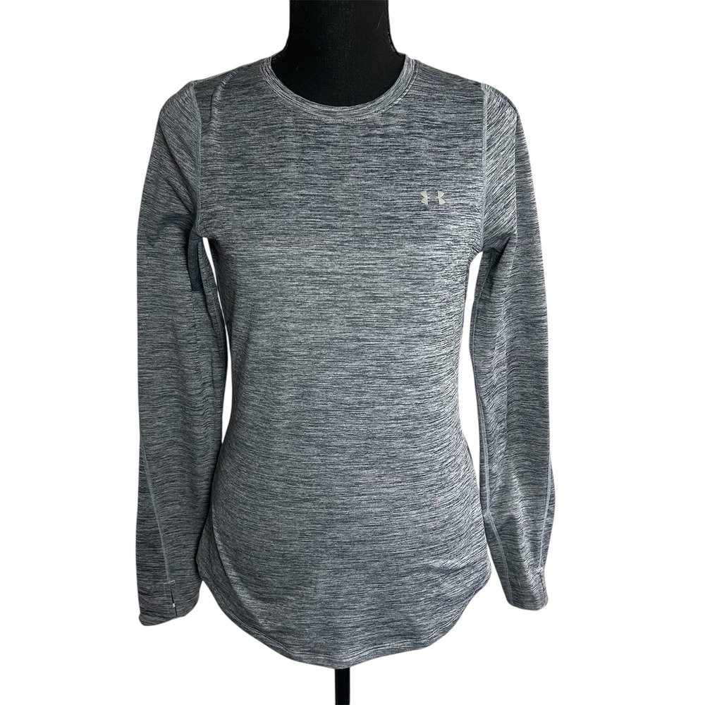 Under Armour ColdGear Fitted Long Sleeve Gray Athletic Shirt Women's